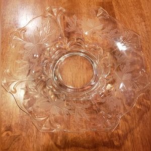 Vintage Crystal Glass Bowl Wheat Etching